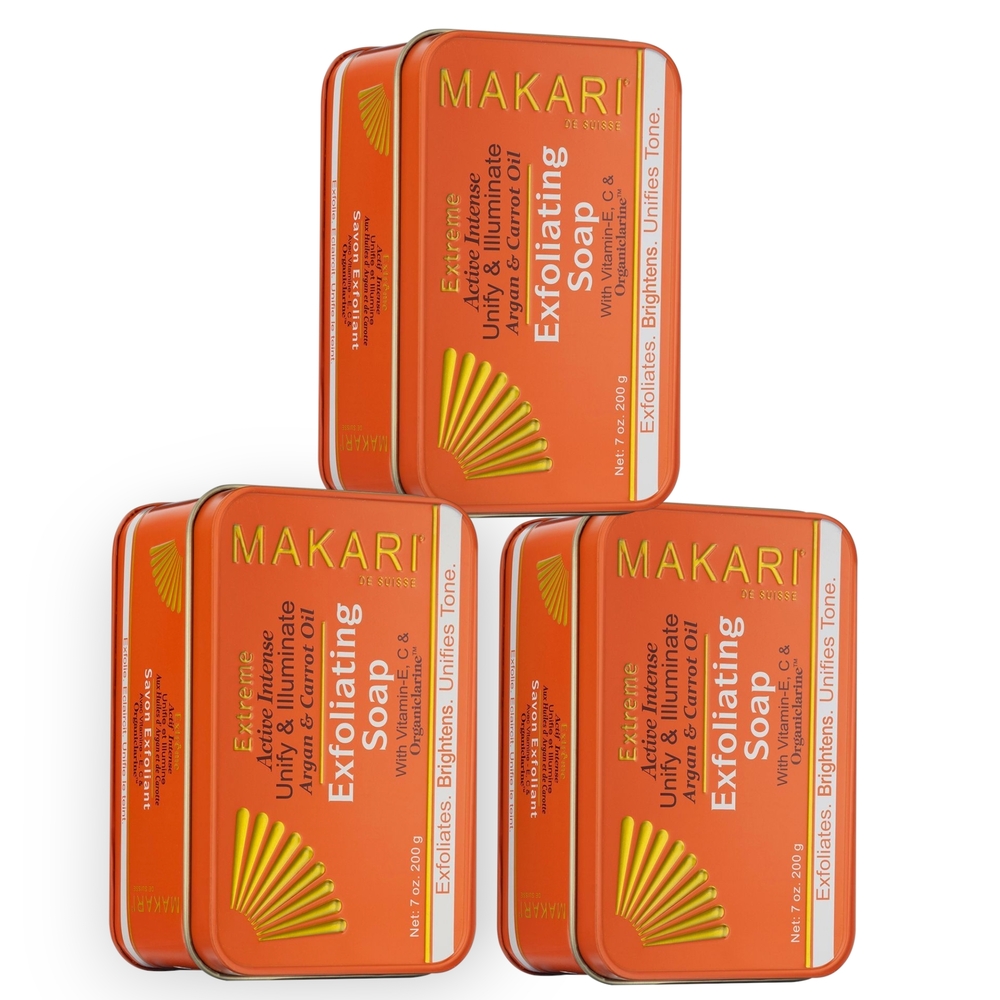 3-PK MAKARI Extreme Exfoliating Soap Bar - 7 oz.